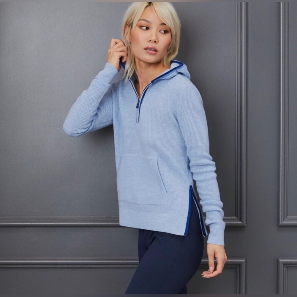 $295 NEW Gfore Women’s Golf Waffle Stitch Merino Wool Quarter Zip Sweater G/FORE